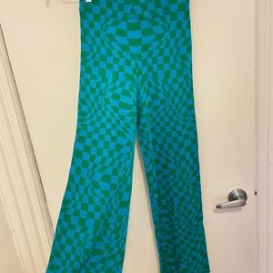 Retro, checkered knit pants, size small